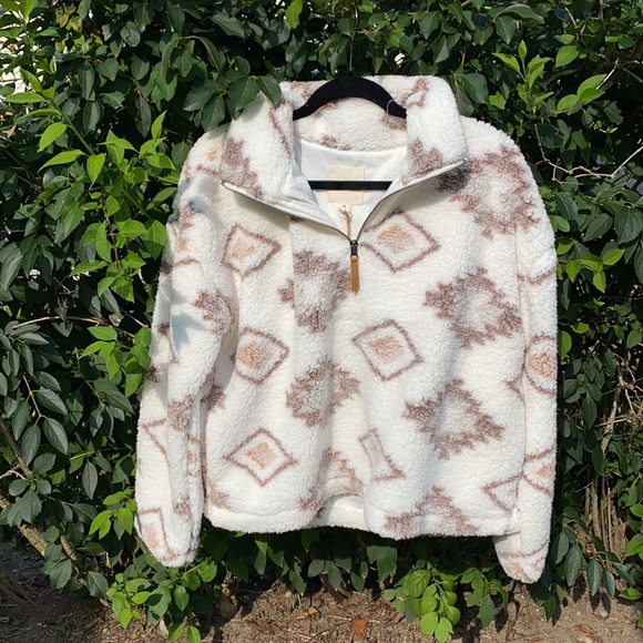 🆕thread&supply tribal pink white 1/4zip sherpa - Picture 15 of 17